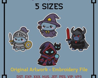 RPG Blob Embroidery Bundle – Knight, Mage, Warlock, Death Knight Designs