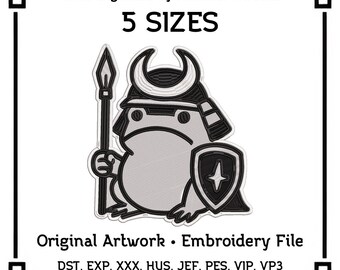 Warrior Hoji Frog Embroidery File – Japanese Frog 4x4 Design