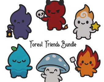 Forest Friends Embroidery Design Bundle – 6 Magical Characters for 4x4 Hoop (JEF, DST, EXP)