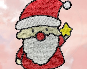 Fer de Noël du Père Noël sur patch, patchs de Noël à repasser, patch brodé en fer, patchs pour veste, patch logo au dos,