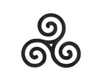Celtic Triskelion Embroidery Design (5 Sizes, Machine Files)