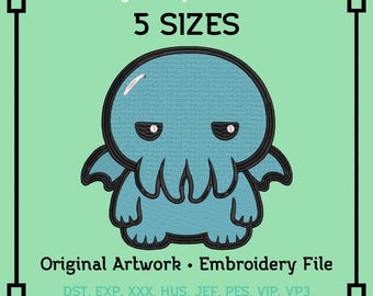 Cthulu Embroidery Design – Chibi Digital File (JEF, DST, EXP etc..)