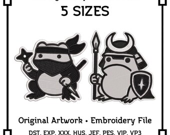 Hoji Frog Duo Bundle – Warrior & Ninja Japanese Embroidery Files