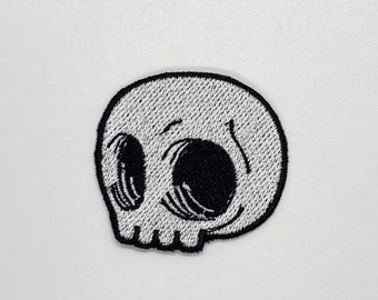 Cráneo lindo hierro/coser en parche, hierro en parches, parches de calaveras, hierro de parche bordado, parches para chaqueta, parche trasero con logotipo, parche de bolsa