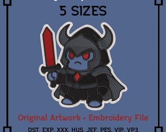 Blob Death Knight Embroidery Design – 4x4 Digital File