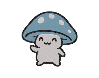 Mushroom Embroidery Design – Cute Forest Spirit Machine File (PES, DST, JEF)