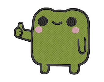 Frog Embroidery Design: Funny Hand Gesture - Digital Machine File