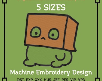 Box Head Froggy Embroidery File