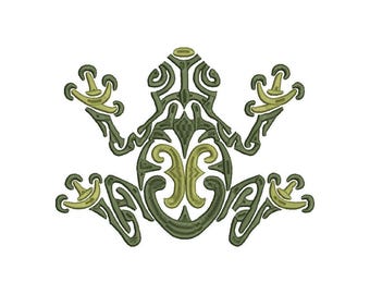 Tribal Frog Embroidery Design (Digital Download, 4x4 Hoop)