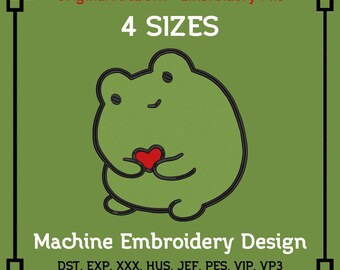 Heart Froggy Embroidery File