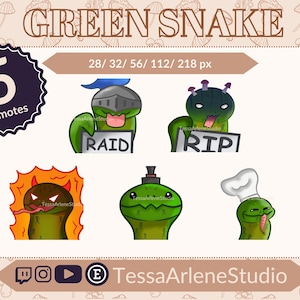 Green Snake- Expressive Emotes for Twitch, YouTube, and Discord