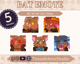 Adorable emoticón de murciélago: perfecto para Twitch, YouTube y streamers