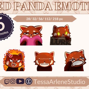 Panda rojo Twitch Discord Youtube Lurk Sleepy Merp Gesto de amor enojado