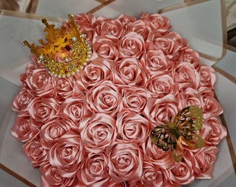 Ramo buchon de 75 rosas eternas 💖 #ramobuchon #rosaseternas #liston #, Ramo  Buchon