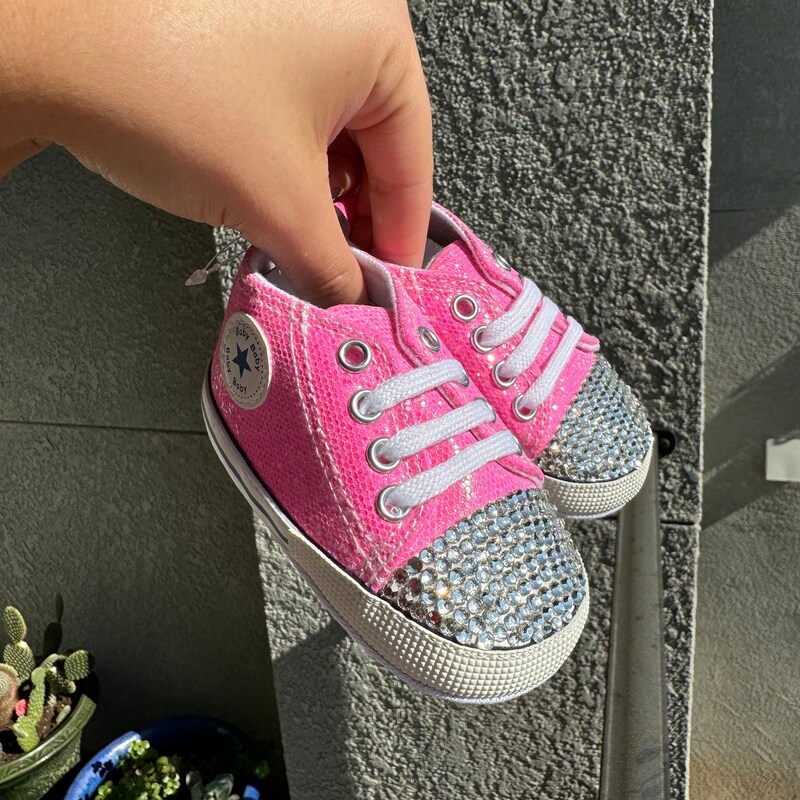 Rhinestone Baby Shoe - Etsy