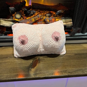 Crochet boob pillow