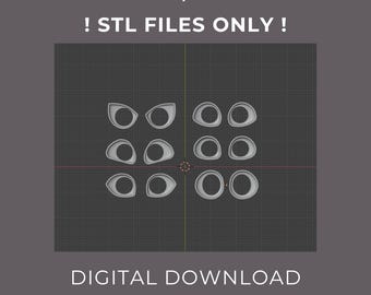 Fursuit Eyes 3D Print digital STL files • set of 6