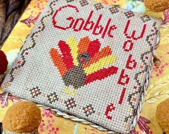 Gobble Wobble Turkey Cross Stitch Pattern, Digital PDF Instant Download