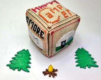 Camping I Small Cube Cross Stitch Pattern, Digitial PDF Instant Download