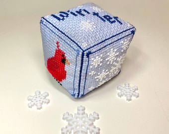 Winter Small Cube Cross Stitch Pattern, Digitial PDF Instant Download