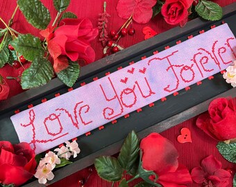 Love You Forever Cross Stitch Pattern, Digital PDF Instant Download
