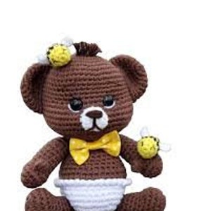 Cute teddy bear bee friendly hand knitted crochet recipe pdf