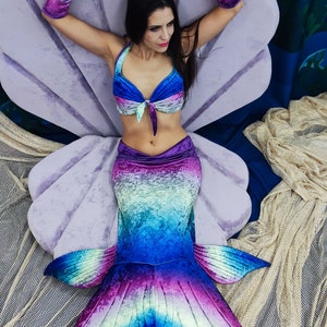 Belly dance costume,3 pieces mermaid costume, show mermaid costume, Lady Mermaid Costume