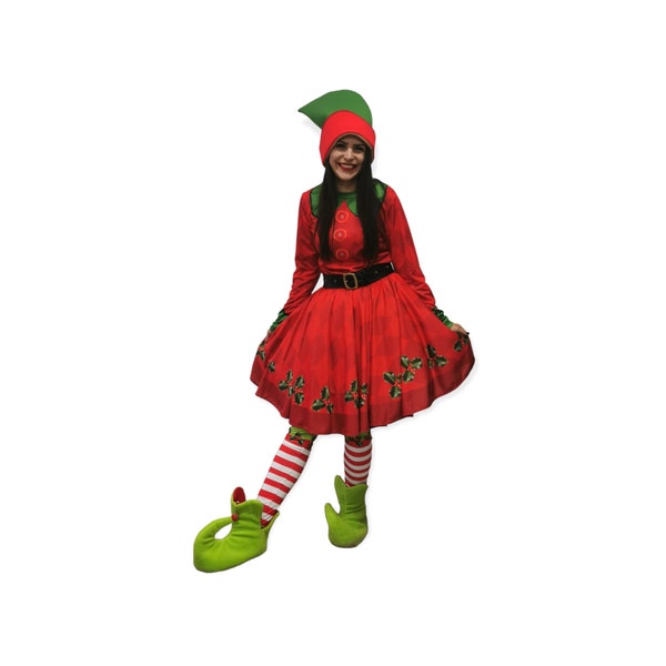 Déguisement lutin de Noël femme rouge