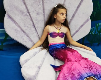 2 Pieces set mermaid kids costume, Mermaid costume, Halloween costume, dress Mermaid