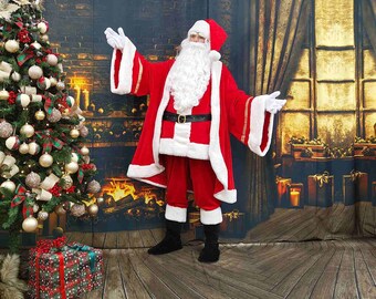 Santa Hat Santa Claus Red Outfit For Christmas Santa Clause Luxury
