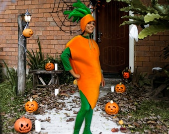 Halloween Karotte Kostüm Erwachsene Größe, unisex, Fasching Karotte Kostüm