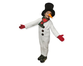 Snowman costume, Christmas costume, kids size, party costume Snowman