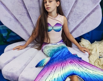 2 Pieces set mermaid kids costume, Mermaid costume, Halloween costume, dress Mermaid