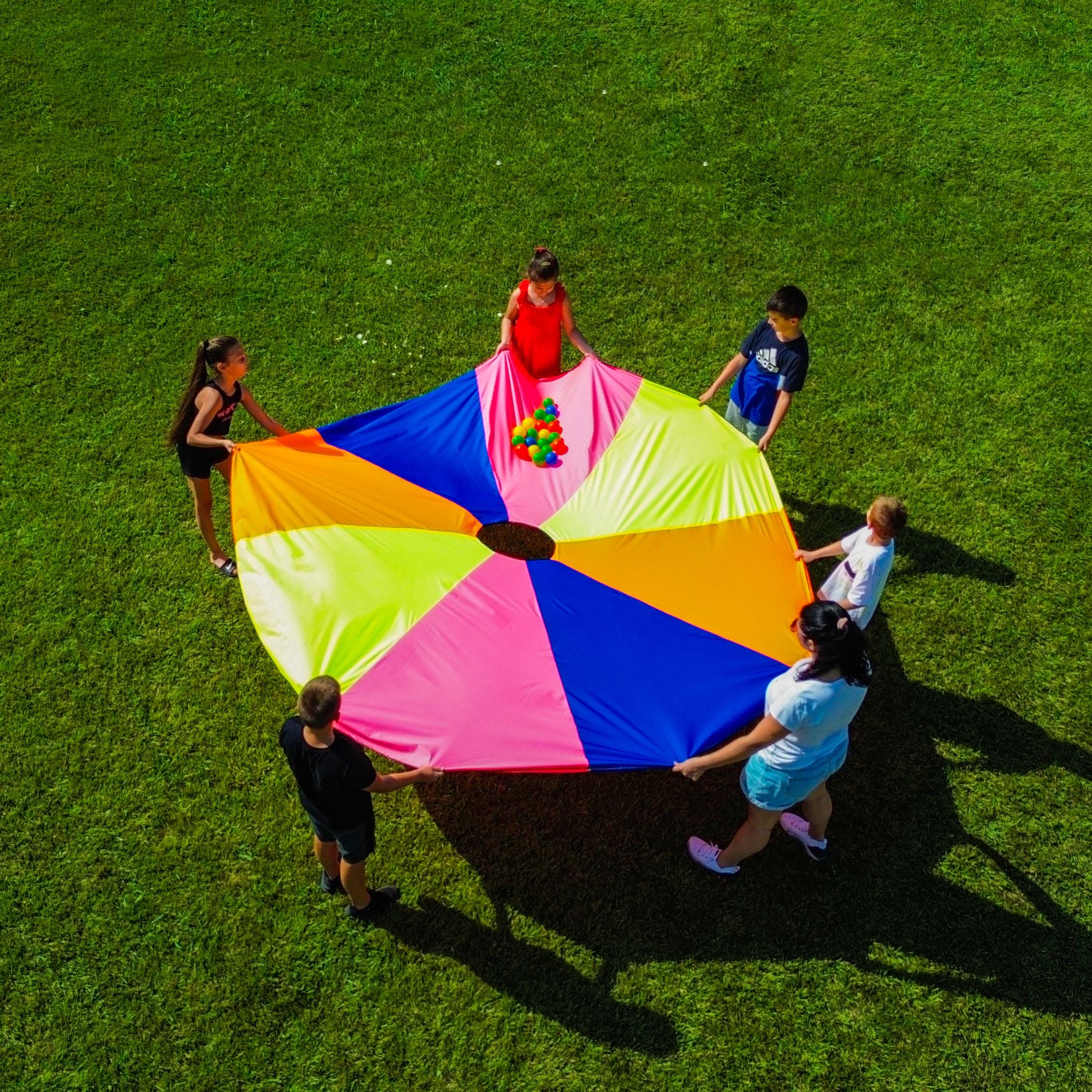 10 FT Rainbow Play Parachute Mole Game With 9 Holes, India