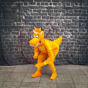 Dino costume, Dinosaur costume, Halloween Dino costume, adult size, Dinosaur outfit, Orange Dino outfit