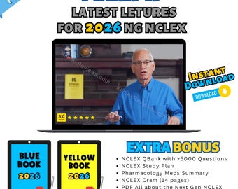NCLEX-RN 2026 Complete BUNDLE - All Video Lectures, Blue Book, Yellow Book, and Reviews Included