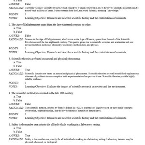 Può includere: Pagina di un libro di testo intitolata "Fondamenti scientifici e pratiche di laboratorio". Il testo include domande, risposte e spiegazioni su concetti scientifici, il metodo scientifico e la sicurezza in laboratorio.