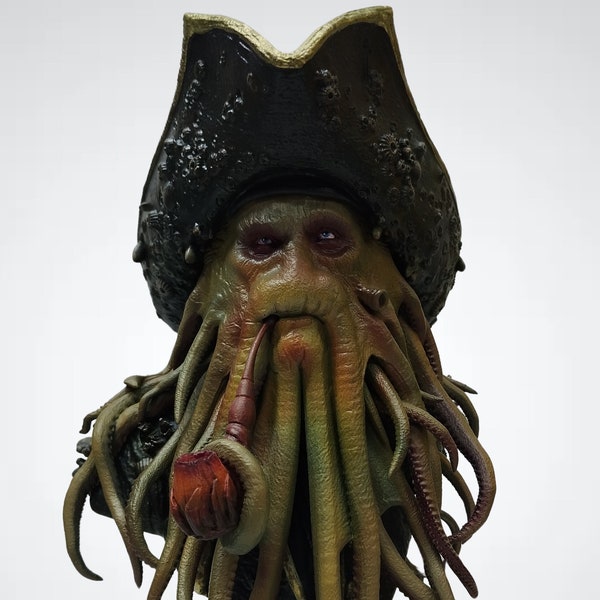 Figurine Pirates des Caraïbes Davy Jones | Figurine personnalisée peinte à la main Davy Jones | Statue du coffre de l'homme mort