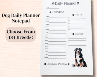 Dog Daily Planner | Hourly Schedule Notepad | Desk Productivity Pad | Puppy Mom Gift Organizer