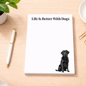 Black Lab Notepad | Labrador Retriever  Dog Stationery | Gift for Dog Mom | Dog Lover Gift | Notepad | 5.5 x 8.5 | 100 Unlined Pages