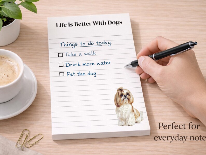 Shih Tzu Notepad | Cute Dog Stationery | Gift for Dog Mom | Dog Lover ...