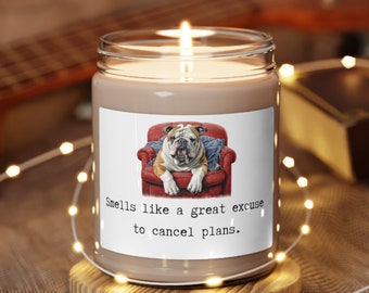 Funny Bulldog Candle, Birthday Gift for Bull Dog Lover, Candle For Bull Dog Mom, Housewarming Gift For Bull Dog Owner, Gifts under 25.