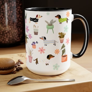 Dachshund Coffee Mug, gift for Doxie lover, Cute Dachshund Mug,  Dachshund lover gift,  Unique Gift for dog trainer, Weiner Dog Coffee Cup