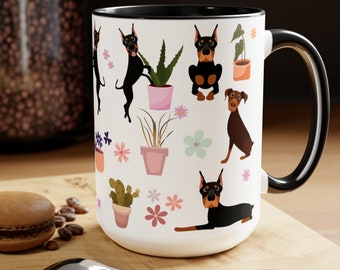 Doberman Pinscher Mug,  Dobie Coffee Mug, Gift for Doberman Lover, Dobie Mom gift, Holiday gift for Doberman parents, Gift for dog trainer,