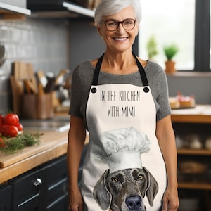 Custom Dog Apron, Personalized Pet Photo Kitchen Apron, Dog Mom Gift, Gift for Dog Lover, Cook, Custom Baker Gift,  Friend Gift