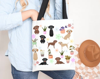 Labrador Retriever Tote Bag, Gift for Labrador Lover, Lab Beach Bag,  Unique Gift for dog trainer, Reusable Market Tote, Lab Grocery bag
