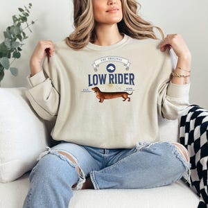 Dachshund Sweatshirt, Weiner Dog Crewneck Pullover, Doxie Gift, Sausage Dog Sweatshirt, Vintage Vibe Weenie Dog Pullover, Doxie Mom Gift