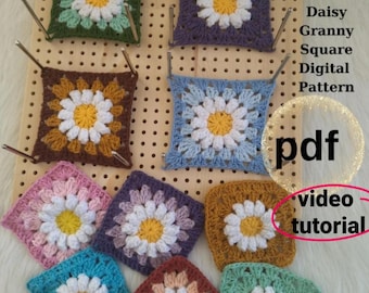 3D Daisy Granny Square Crochet Pattern: Beginner Friendly (PDF)