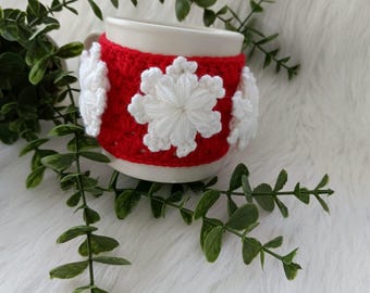 Christmas Snowflake Crochet Cup Cozy Pattern: Beginner Friendly (Digital Download)