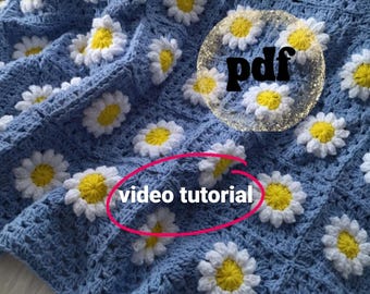 3D Daisy Crochet Blanket Pattern: Granny Square Afghan (Video Tutorial)